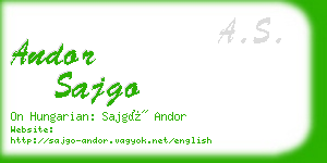 andor sajgo business card